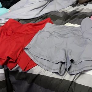 Active wear shorts red pair size med grey pair size small